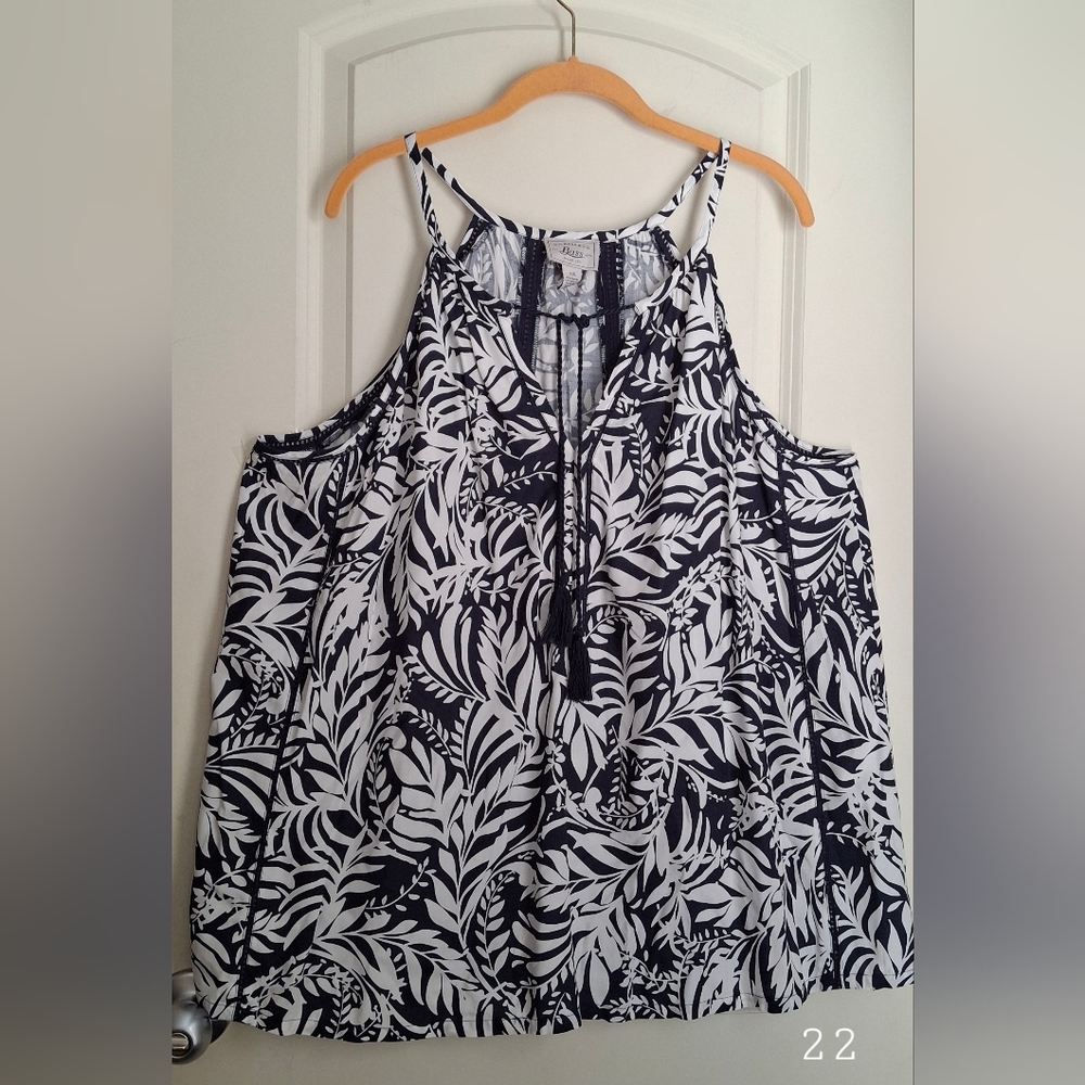 G.h. Bass & Co. Womens Tank Top Sz XXL Tropical Hawaiian Travel Cruise Beach